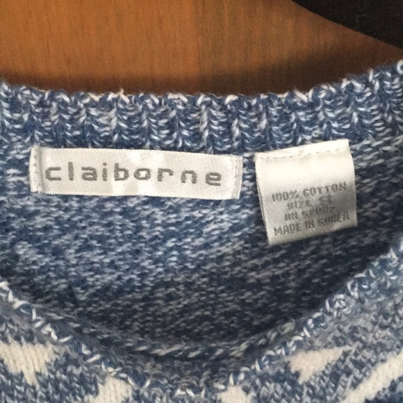 Cozy Vintage Light Blue Patterned Sweater - Picture 4 of 4